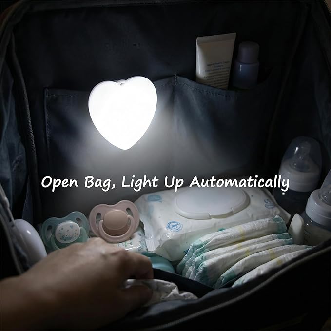 Heart bag light with auto motion sensor inside a bag