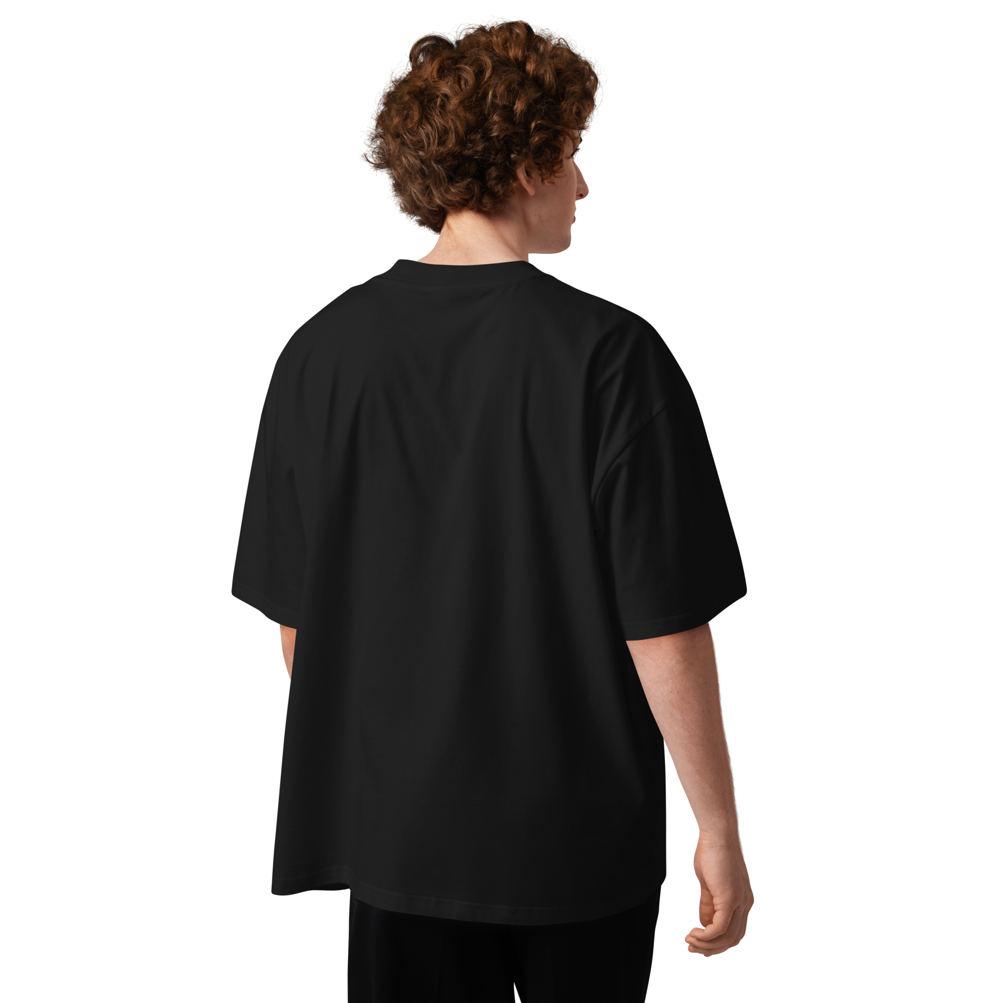 Chopon Issiq Qish traditional robe tee — black, back view