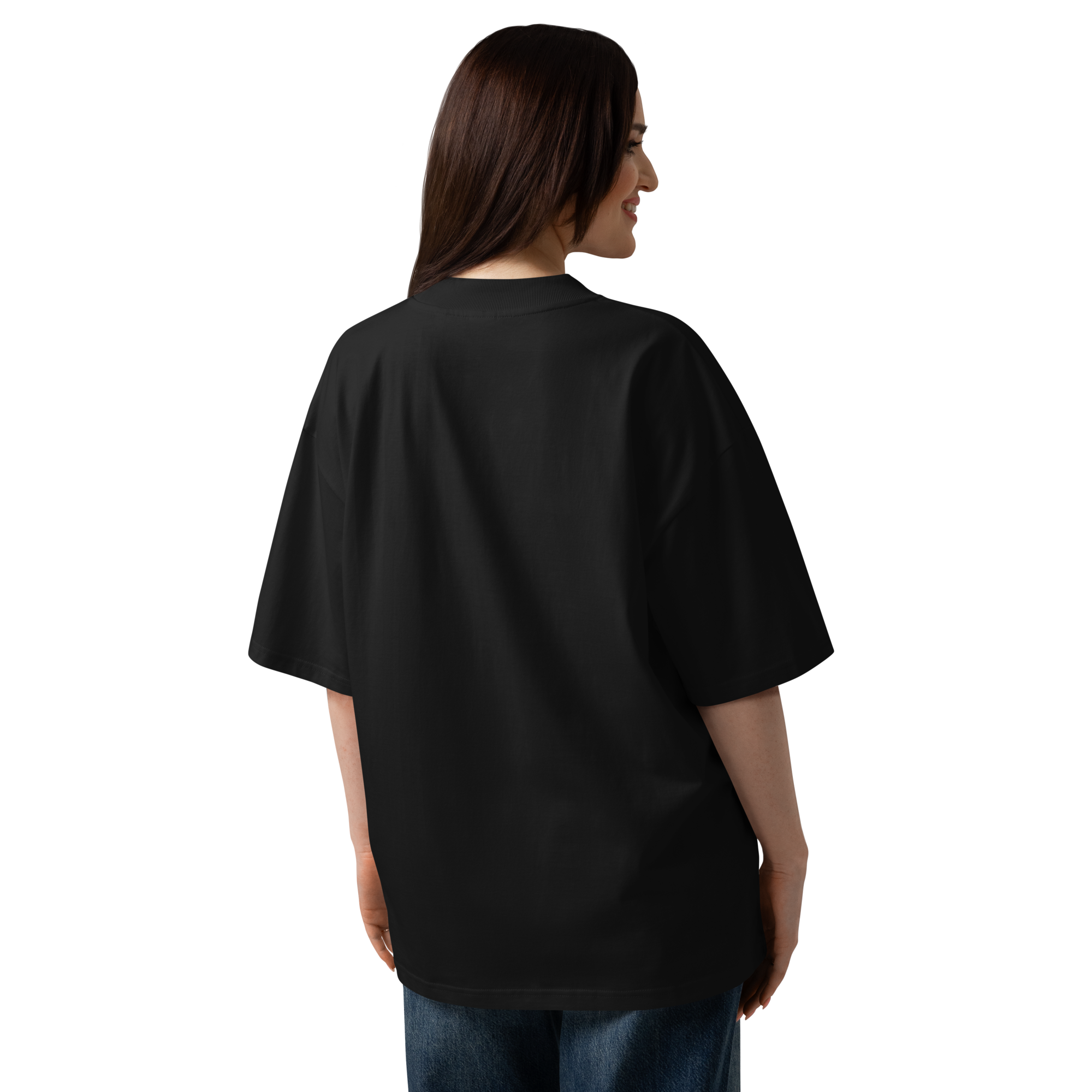 Chopon Issiq Qish traditional robe tee — black, back view