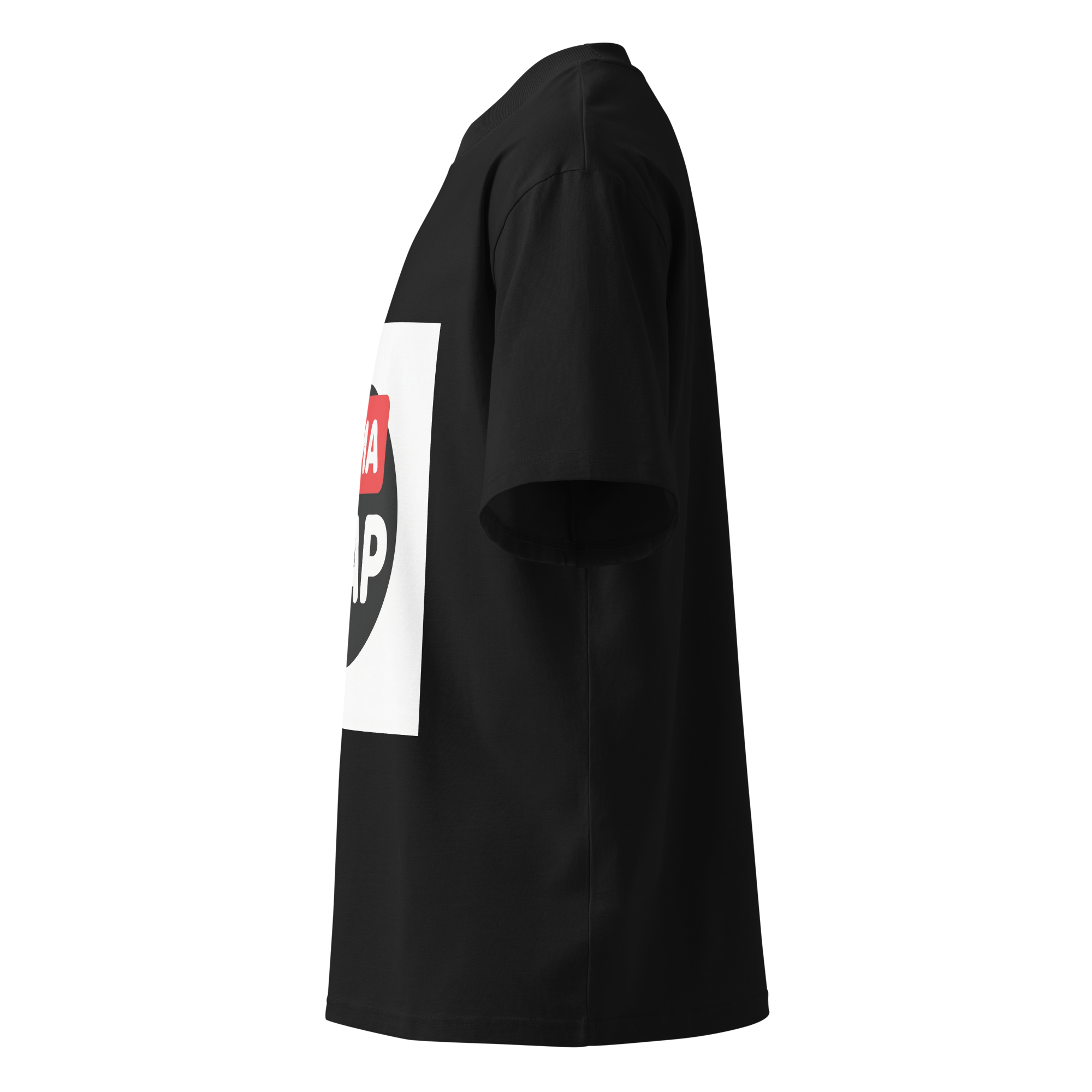 NMA GAP oversized organic cotton t-shirt — black, left side