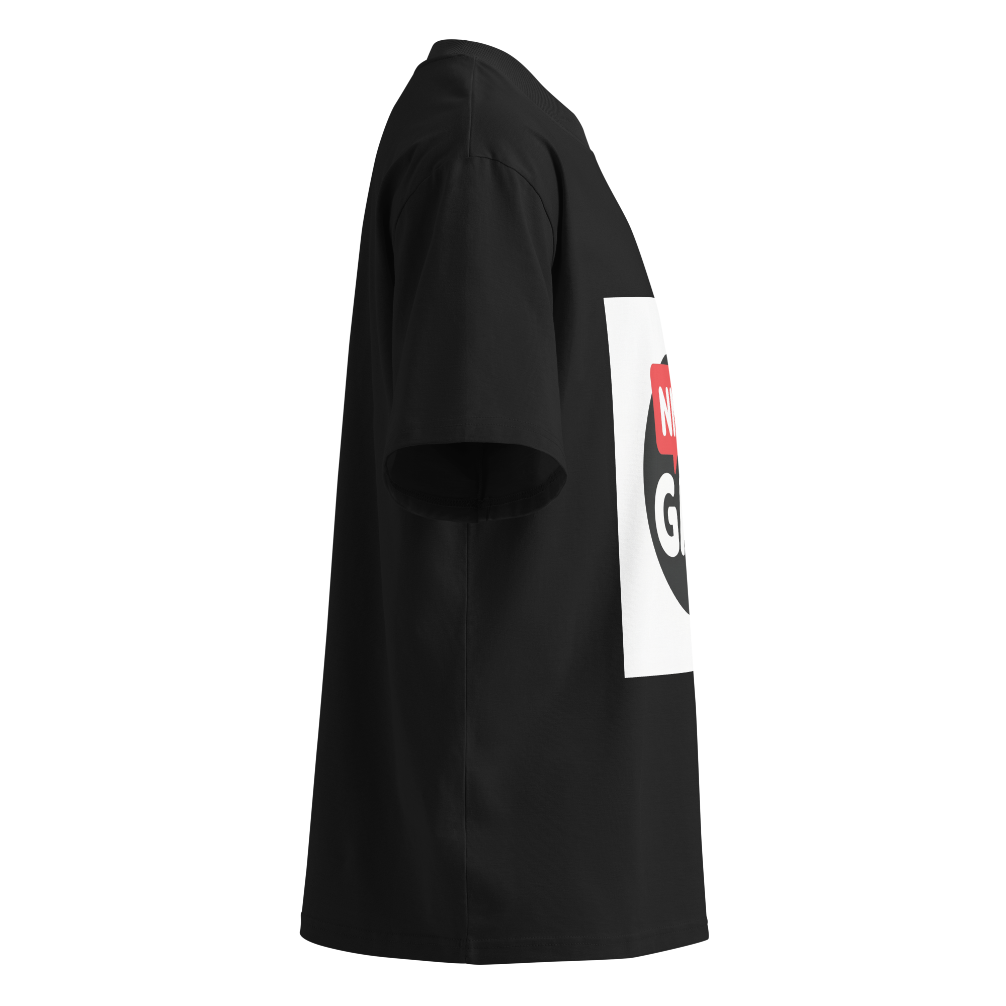 NMA GAP oversized organic cotton t-shirt — black, right side