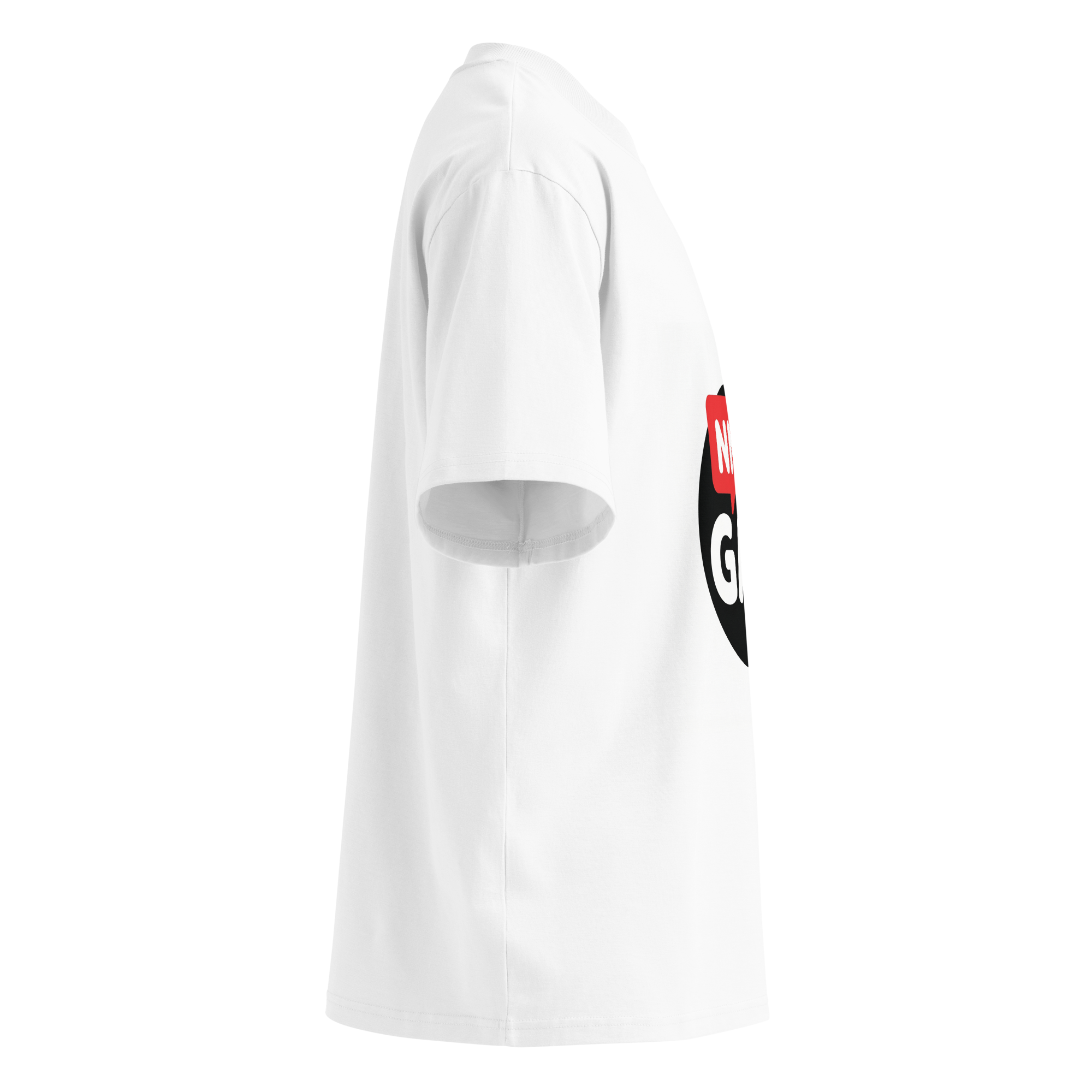 NMA GAP oversized organic cotton t-shirt — white, right side